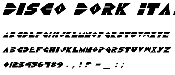 Disco Dork Italic font